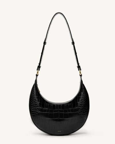 Carly Saddle Bag - Black Croc - JW PEI - Modalova