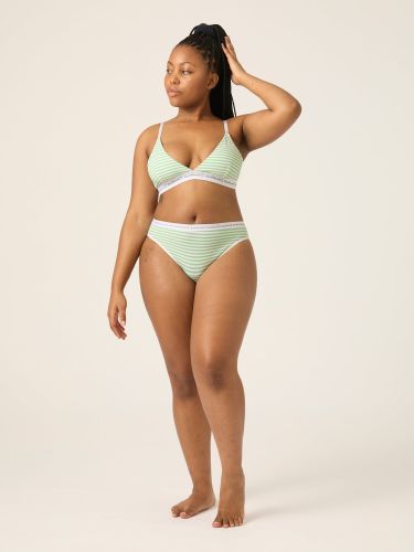 Basic Triangle Bralette Meadow Green Stripe - Modibodi - Modalova