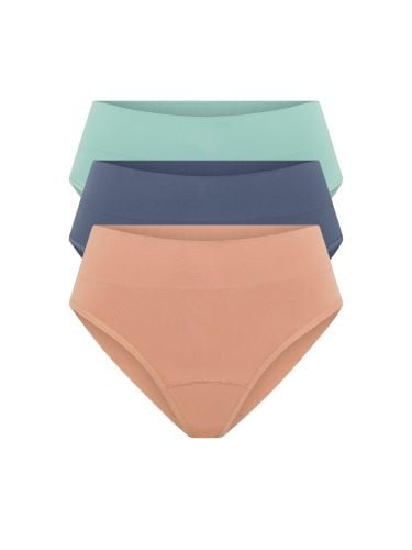 ModiComfort Seamless Hi-Leg Brief Everyday Bundle 3 Pack Multi Mineral - Modibodi - Modalova