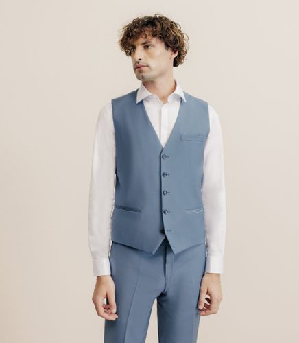 Gilet ville en laine majoritaire ciel - IZAC - Modalova