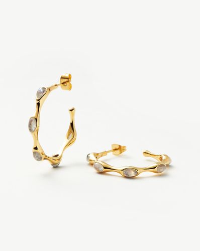 Magma Gemstone Medium Hoop Earrings | 18ct Recycled Gold Plated on Recycled Sterling Silver - Missoma - Modalova