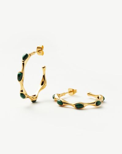 Magma Gemstone Medium Hoop Earrings | 18ct Recycled Gold Plated on Brass - Missoma - Modalova