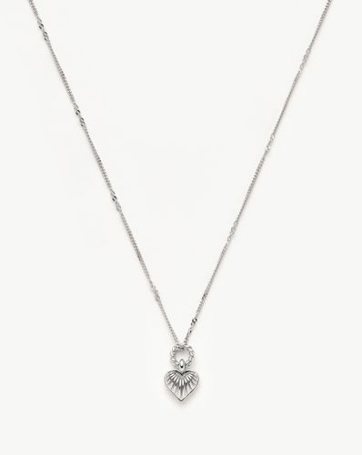 Mini Ridge Heart Charm Pendant Necklace | Sterling Silver - Missoma - Modalova