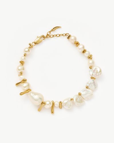 Mixed Pearl Statement Beaded Bracelet | 18ct Gold Plated/Pearl - Missoma - Modalova