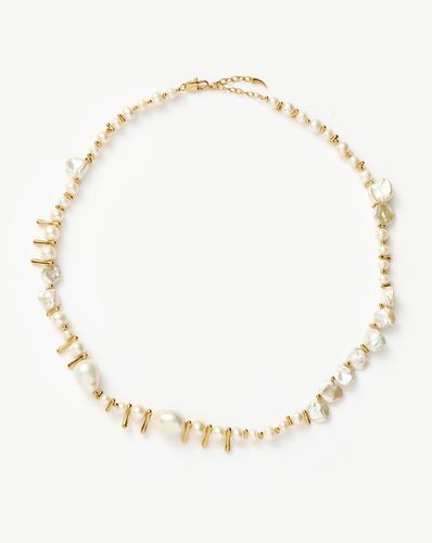 Mixed Pearl Statement Beaded Necklace | 18ct Gold Plated/Pearl - Missoma - Modalova