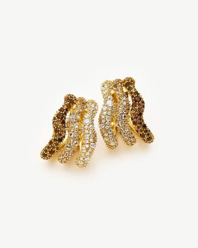 Molten Snow Triple Pavé Small Hoop Earrings | 18ct Gold Plated/Cubic Zirconia - Missoma - Modalova