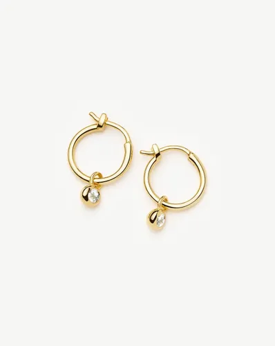 April Birthstone Mini Charm Hoop Earrings | 18ct Gold Vermeil/Crystal - Missoma - Modalova