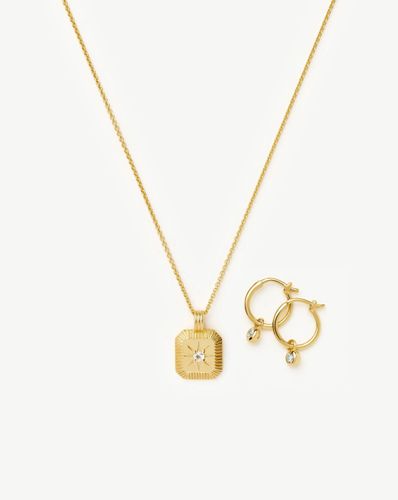 April Birthstone Necklace & Charm Earrings Set | 18ct Gold Vermeil/Crystal - Missoma - Modalova