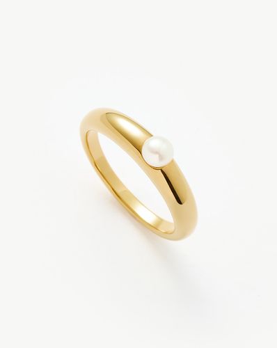 Button Pearl Classic Stacking Ring | 18ct Gold Vermeil/Pearl - Missoma - Modalova