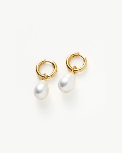 Baroque Pearl Drop Tunnel Mini Hoop Earrings | 18ct Gold Vermeil/Pearl - Missoma - Modalova