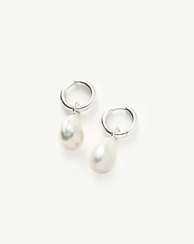 Baroque Pearl Drop Tunnel Mini Hoop Earrings | Sterling Silver - Missoma - Modalova