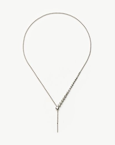 Beaded Stone Slider Lariat Necklace| Sterling Silver Cubic Zirconia - Missoma - Modalova