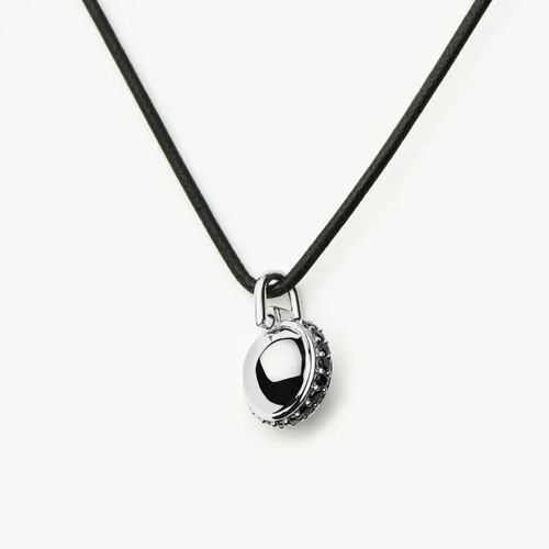 Black Onyx Pendant Cord Necklace | Silver Plated - Missoma - Modalova