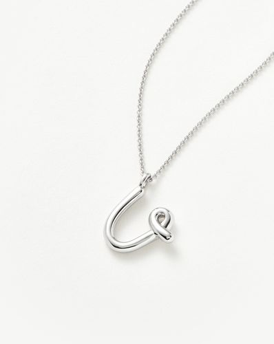 Curly Molten Initial Pendant Necklace - Initial U | Sterling Silver - Missoma - Modalova