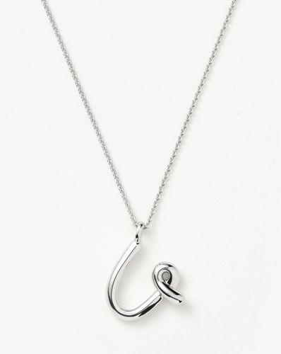 Curly Molten Initial Pendant Necklace - Initial U | Sterling Silver - Missoma - Modalova