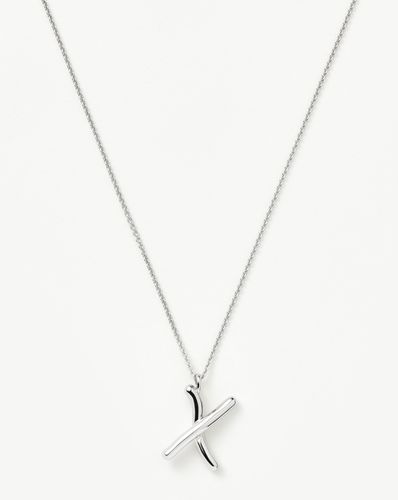 Curly Molten Initial Pendant Necklace - Initial X | Sterling Silver - Missoma - Modalova