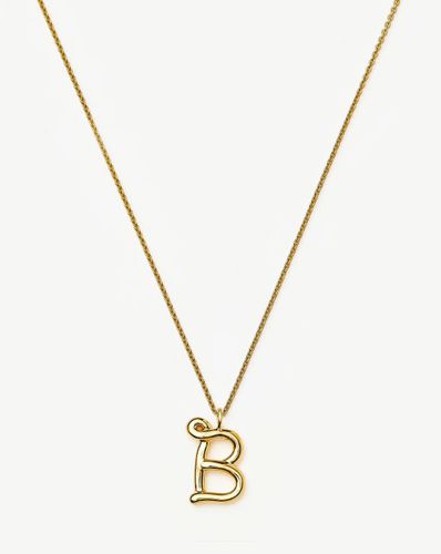 Curly Molten Initial Pendant Necklace - Initial B | 18ct Gold Vermeil - Missoma - Modalova