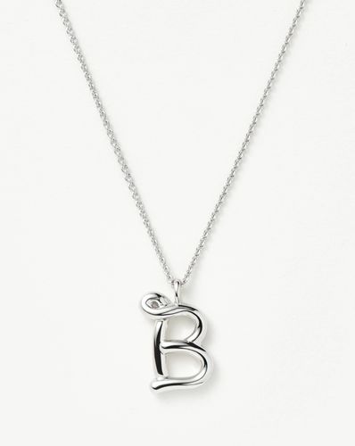 Curly Molten Initial Pendant Necklace - Initial B | Sterling Silver - Missoma - Modalova