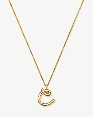 Curly Molten Initial Pendant Necklace - Initial C | 18ct Gold Vermeil - Missoma - Modalova