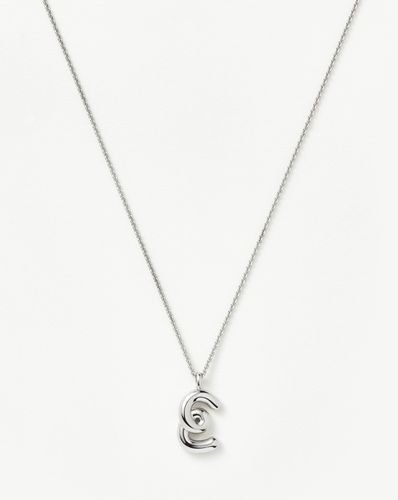 Curly Molten Initial Pendant Necklace - Initial E | Sterling Silver - Missoma - Modalova