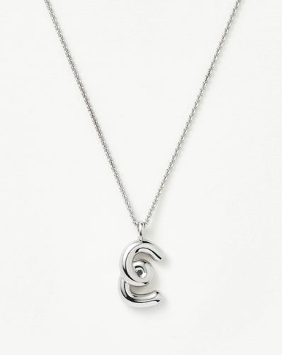 Curly Molten Initial Pendant Necklace - E | Sterling Silver - Missoma - Modalova