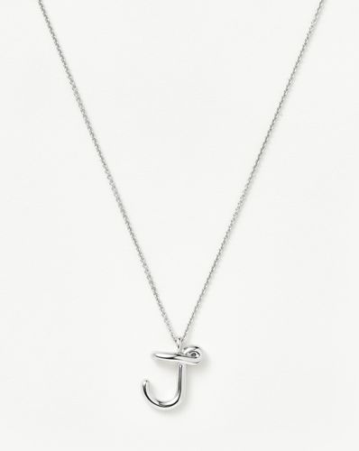 Curly Molten Initial Pendant Necklace - Initial J | Sterling Silver - Missoma - Modalova