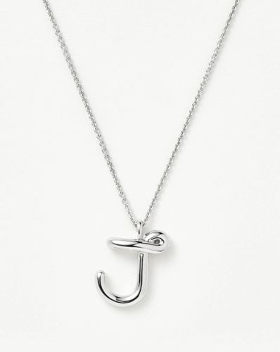 Curly Molten Initial Pendant Necklace - Initial J | Sterling Silver - Missoma - Modalova