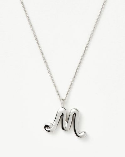 Curly Molten Initial Pendant Necklace - Initial M | Sterling Silver - Missoma - Modalova