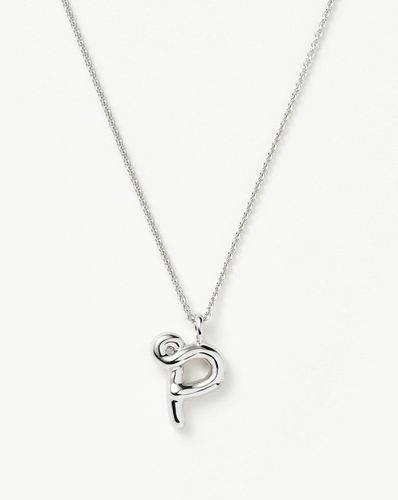 Curly Molten Initial Pendant Necklace - P | Sterling Silver - Missoma - Modalova