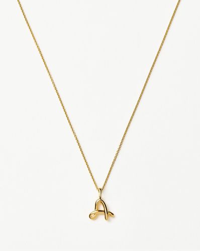 Curly Molten Mini Initial Necklace - A | 18ct Gold Vermeil - Missoma - Modalova