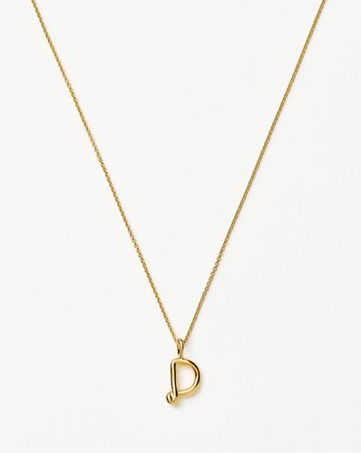 Curly Molten Mini Initial Necklace - D | 18ct Gold Vermeil - Missoma - Modalova