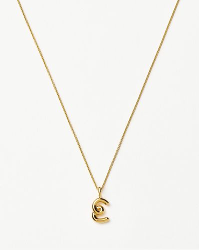 Curly Molten Mini Initial Necklace - E | 18ct Gold Vermeil - Missoma - Modalova