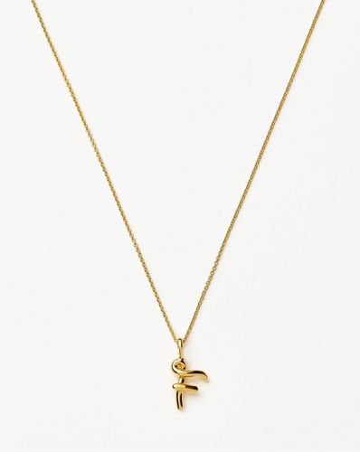 Curly Molten Mini Initial Necklace - F | 18ct Gold Vermeil - Missoma - Modalova