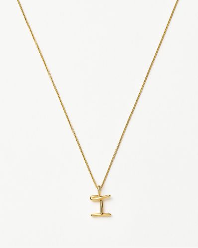 Curly Molten Mini Initial Necklace - I | 18ct Gold Vermeil - Missoma - Modalova