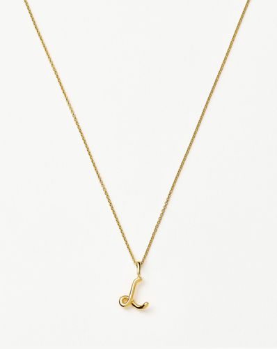 Curly Molten Mini Initial Necklace - L | 18ct Gold Vermeil - Missoma - Modalova