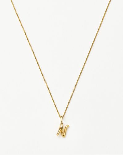 Curly Molten Mini Initial Necklace - N | 18ct Gold Vermeil - Missoma - Modalova