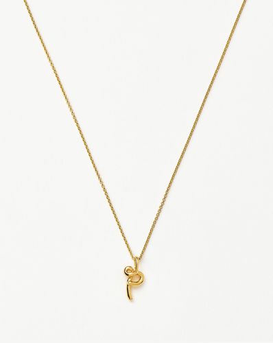 Curly Molten Mini Initial Necklace - P | 18ct Gold Vermeil - Missoma - Modalova