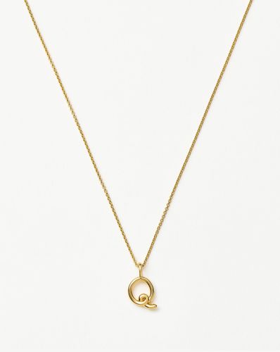 Curly Molten Mini Initial Necklace - Q | 18ct Gold Vermeil - Missoma - Modalova