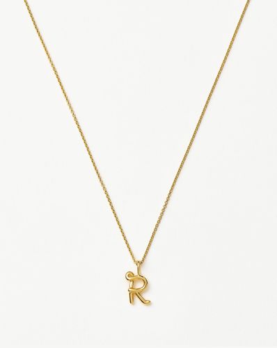 Curly Molten Mini Initial Necklace - R | 18ct Gold Vermeil - Missoma - Modalova