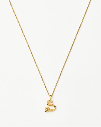 Curly Molten Mini Initial Necklace - S | 18ct Gold Vermeil - Missoma - Modalova