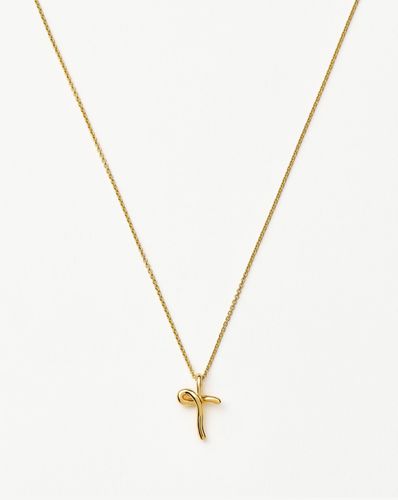 Curly Molten Mini Initial Necklace - T | 18ct Gold Vermeil - Missoma - Modalova