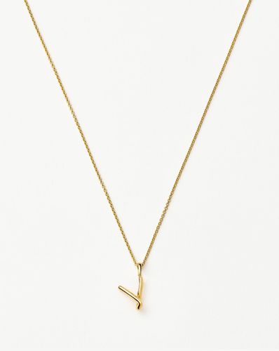 Curly Molten Mini Initial Necklace - V | 18ct Gold Vermeil - Missoma - Modalova