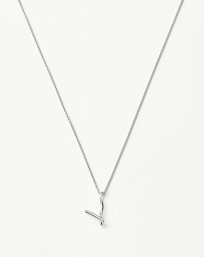 Curly Molten Mini Initial Necklace - V | Sterling Silver - Missoma - Modalova