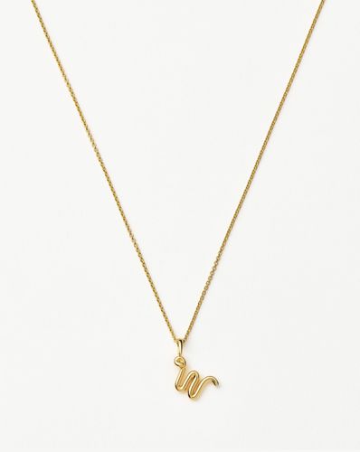 Curly Molten Mini Initial Necklace - W | 18ct Gold Vermeil - Missoma - Modalova