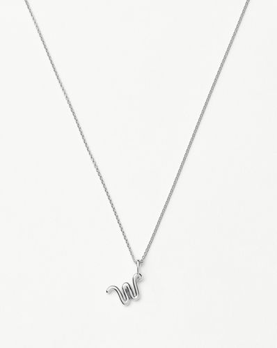 Curly Molten Mini Initial Necklace - W | Sterling Silver - Missoma - Modalova