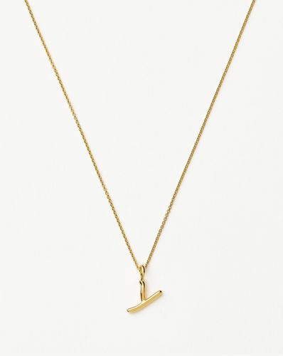 Curly Molten Mini Initial Necklace - Y | 18ct Gold Vermeil - Missoma - Modalova