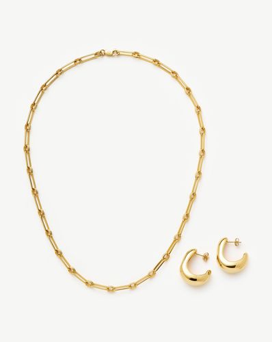 Dome Hoop Earrings & Chain Necklace Set | 18ct Gold Plated - Missoma - Modalova