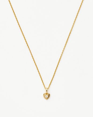 Fine Diamond Heart Mini Pendant Necklace | 14ct solid Gold/Diamond - Missoma - Modalova