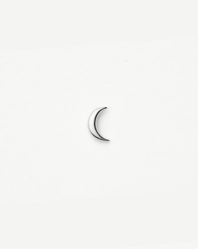 Fine Moon Flat Back Stud Earring | 14ct White Gold - Missoma - Modalova