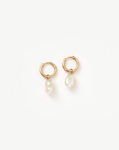 Fine Pearl Drop Mini Hoop Earrings - Missoma - Modalova